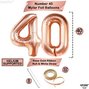 Giant 40 Balloon Numbers Rose Gold - 40 Inch | Rose Gold 40th Birthday Balloons for Women | Rose Gold 40th Balloons for Women | 40th Birthday Decorations Women Rose Gold | Rose Gold Balloon Numbers 40