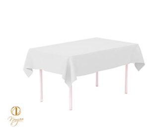 16-pack white disposable plastic tablecloths, 54″ x 108″ plastic table cloth, rectangle table cover (white , 16 pack rectangle 54″ x 108″)
