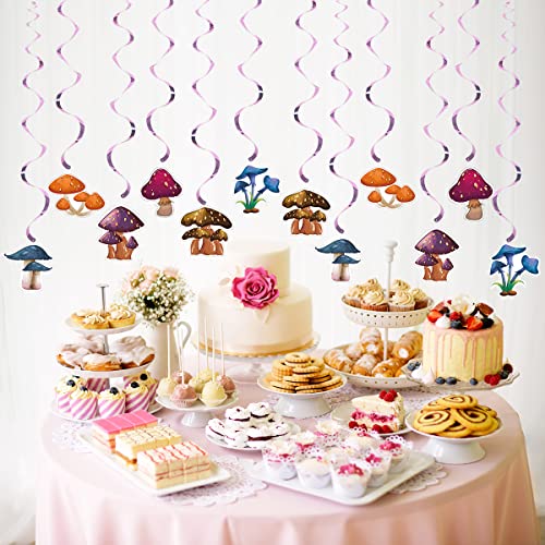 Enjoyful 12PCS mushroom Hanging Swirls Ceiling Streamers Decorations, for Family Birthday Party Favors Supplies and Baby Shower