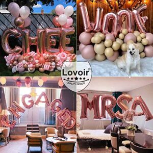 Lovoir 40 Inch Large Rose Gold Letter A Balloons Big Size Jumbo Mylar Foil Helium Balloon for Birthday Party Celebration Decorations Alphabet Rose Gold A