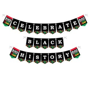 big dot of happiness celebrate black history – black history month bunting banner – party decorations – celebrate black history