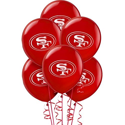 12" San Francisco 49ers Printed Latex Balloons | Multicolor | 6 Pcs