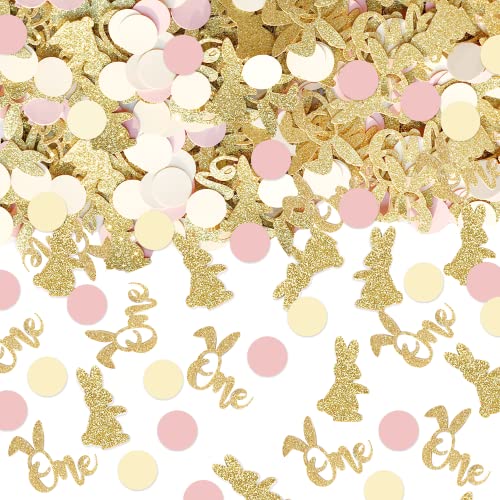 200 Pcs Bunny Confetti Some Bunny is One Decorations Bunny Birthday Decorations Bunny Decorations for Birthday Party Easter Confetti Glitter Easter Table Decor  Easter Birthday Party Decorations