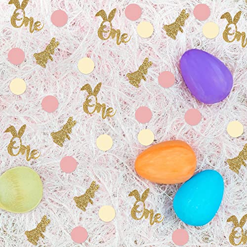 200 Pcs Bunny Confetti Some Bunny is One Decorations Bunny Birthday Decorations Bunny Decorations for Birthday Party Easter Confetti Glitter Easter Table Decor  Easter Birthday Party Decorations