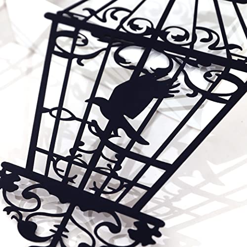 Black Bird Cage Decor - Halloween Bird Cage Decor, Birdhouse Wall Decal, Bird lover Gifts, Bird House Decoration, Set of 3, Home Wall Art, Halloween Mantel Decor(Bird Cage Decor)