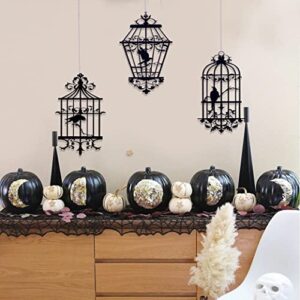 Black Bird Cage Decor - Halloween Bird Cage Decor, Birdhouse Wall Decal, Bird lover Gifts, Bird House Decoration, Set of 3, Home Wall Art, Halloween Mantel Decor(Bird Cage Decor)