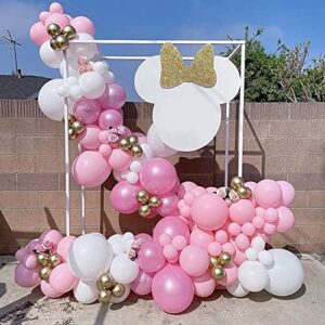 143Pcs Girl's Birthday Pink and Rose Gold Confetti Different Size Balloons Garland Kit Dark and Baby Pink Latex Balloons Gold Chrome Balloons for Wedding Bridal Shower Baby Shower Party Decoration