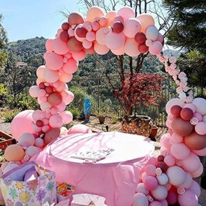 143Pcs Girl's Birthday Pink and Rose Gold Confetti Different Size Balloons Garland Kit Dark and Baby Pink Latex Balloons Gold Chrome Balloons for Wedding Bridal Shower Baby Shower Party Decoration