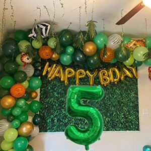 40 Inch Huge Dark Green Numbers 5 Balloons Decorations Birthday Party Supplies Helium Foil Mylar Big Digital 0-9 Summer 2022 Graduation Anniversary Celebrations(Emerald Green 5 balloon)