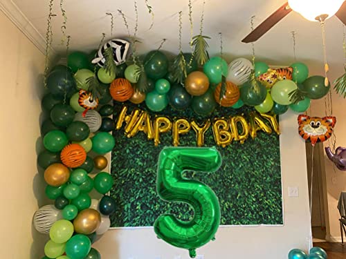 40 Inch Huge Dark Green Numbers 5 Balloons Decorations Birthday Party Supplies Helium Foil Mylar Big Digital 0-9 Summer 2022 Graduation Anniversary Celebrations(Emerald Green 5 balloon)