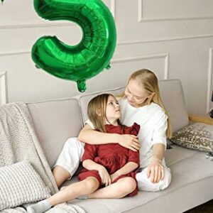 40 Inch Huge Dark Green Numbers 5 Balloons Decorations Birthday Party Supplies Helium Foil Mylar Big Digital 0-9 Summer 2022 Graduation Anniversary Celebrations(Emerald Green 5 balloon)