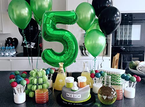 40 Inch Huge Dark Green Numbers 5 Balloons Decorations Birthday Party Supplies Helium Foil Mylar Big Digital 0-9 Summer 2022 Graduation Anniversary Celebrations(Emerald Green 5 balloon)