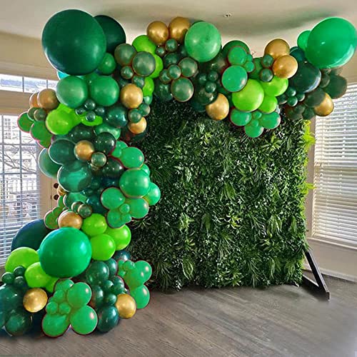 GoExquis 160Pc Green Gold Balloon Arch Garland kit 18"12"10"6" Jungle Dinosaur Safari Kids Birthday Party Baby Boy Shower Decorations