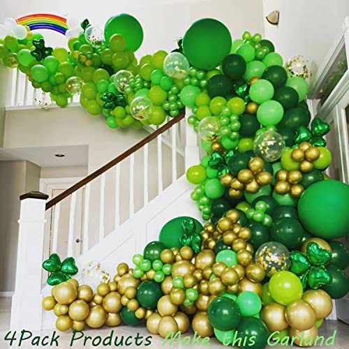 GoExquis 160Pc Green Gold Balloon Arch Garland kit 18"12"10"6" Jungle Dinosaur Safari Kids Birthday Party Baby Boy Shower Decorations