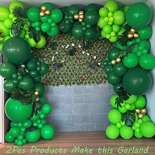 GoExquis 160Pc Green Gold Balloon Arch Garland kit 18"12"10"6" Jungle Dinosaur Safari Kids Birthday Party Baby Boy Shower Decorations