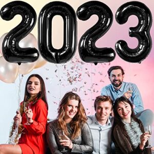 2023 Black Number Balloons - 40 Inch Large Size Foil Number Balloons for 2023 New Years Eve Party Festival Party Supplies Graduation Decorations