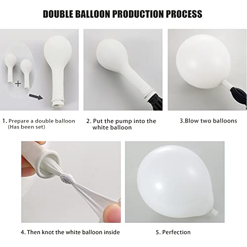 White Balloons - Double Stuffed Balloon 18inch 12inch 10inch 5inch 61pcs White Balloons Garland for Wedding Baby Shower Gender Reveal Birthday Decorations…