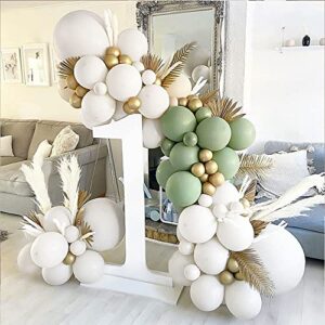 White Balloons - Double Stuffed Balloon 18inch 12inch 10inch 5inch 61pcs White Balloons Garland for Wedding Baby Shower Gender Reveal Birthday Decorations…