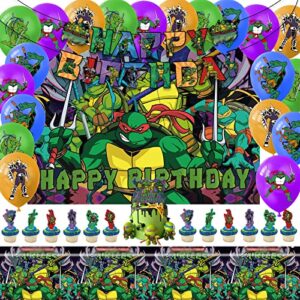 turtle birthday party decorations, birthday party supplies include banners, cake decorations, cupcake decorations, balloons, tablecloths, backgrounds, girls and boys party supplies
