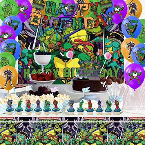 Turtle Birthday Party Decorations, Birthday Party Supplies Include Banners, Cake Decorations, Cupcake Decorations, Balloons, Tablecloths, Backgrounds, Girls And Boys Party Supplies