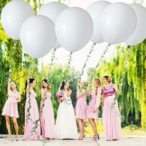 10 Pieces 36 Inch White Balloons Giant Balloon with 65ft Artificial Vines for Wedding Birthday and Event Decorations (White)