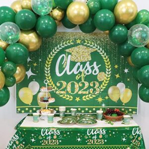 Green Graduation Party Decorations 2023,67pcs Class of 2023 Party Decor Kit with Balloon Garland Backdrop Banner and Tablecloth for High School, College, Medical Student Graduation Party Supplies