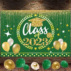 Green Graduation Party Decorations 2023,67pcs Class of 2023 Party Decor Kit with Balloon Garland Backdrop Banner and Tablecloth for High School, College, Medical Student Graduation Party Supplies