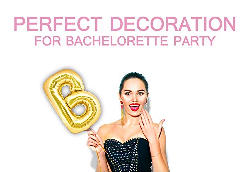 Big BRIDE TO BE Balloons Gold 16" Letters Banner - Bachelorette Party Decorations Kit - Hen Party Supplies and Favors - Bridal Shower and Hen Party Decorations Set