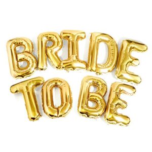 Big BRIDE TO BE Balloons Gold 16" Letters Banner - Bachelorette Party Decorations Kit - Hen Party Supplies and Favors - Bridal Shower and Hen Party Decorations Set