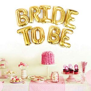 Big BRIDE TO BE Balloons Gold 16" Letters Banner - Bachelorette Party Decorations Kit - Hen Party Supplies and Favors - Bridal Shower and Hen Party Decorations Set