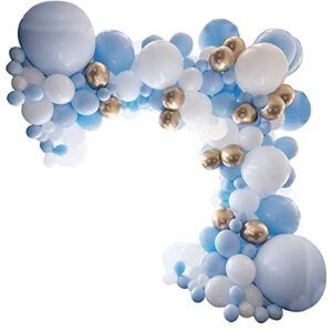 blue white gold balloon arch garland kit – 127pcs latex balloons set for graduation wedding birthday baby shower party decoration