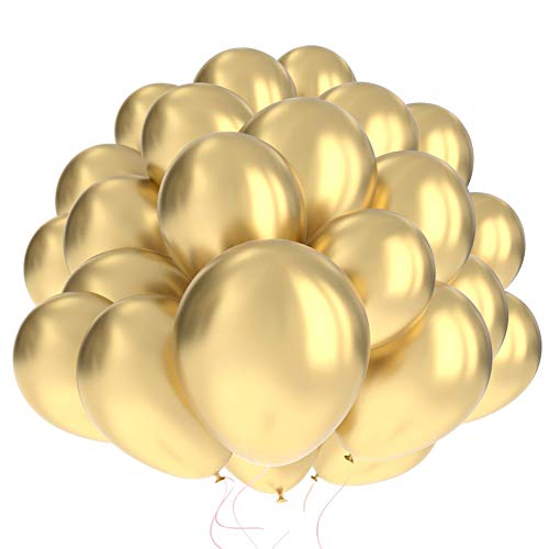 60 Pack Gold Balloons w/Ribbon | Balloons Gold | Gold Balloon | Gold Latex Balloons | Golden Balloons | Gold Balloons 12 inch | Gold Balloon | Bachelorette Party Balloons | Birthday Balloons |