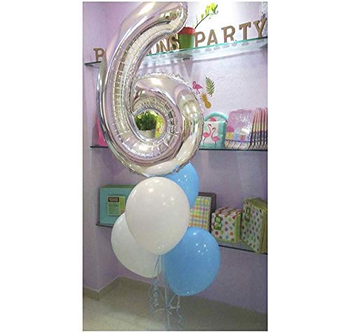 Tellpet Silver Number 6 Balloon, 40 Inch