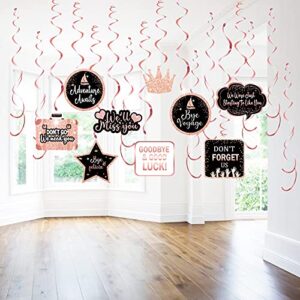 Rose Gold Farewell Party Decorations Supplies Kit, Will Miss You Banner, We Will Miss You Decorations, Going Away Party Hanging Swirls Decorations