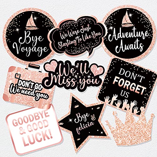 Rose Gold Farewell Party Decorations Supplies Kit, Will Miss You Banner, We Will Miss You Decorations, Going Away Party Hanging Swirls Decorations