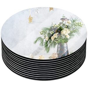 HIFOGANG 12" Round Mirror Plates, Mirror Trays, Glass Flat Mirrors, Mirror Centerpieces, Circle Mirror Candle Plates for Table Centerpieces&Wedding Decorations & Baby Shower Party, 2mm, 12 Pack