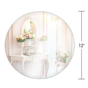 HIFOGANG 12" Round Mirror Plates, Mirror Trays, Glass Flat Mirrors, Mirror Centerpieces, Circle Mirror Candle Plates for Table Centerpieces&Wedding Decorations & Baby Shower Party, 2mm, 12 Pack