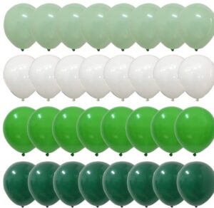 light dark green and white balloons -pastel emerald green white balloons 12inch for birthday baby shower wedding graduation anniversary party decorations
