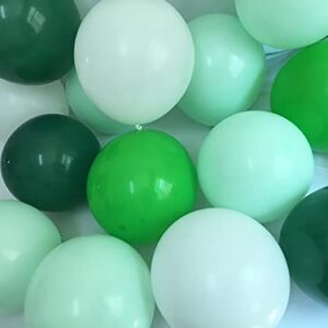 Light Dark Green and White Balloons -Pastel Emerald Green White Balloons 12inch for Birthday Baby Shower Wedding Graduation Anniversary Party Decorations