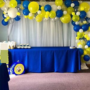 100pcs Blue Yellow White Balloon Garland & Arch Kit-100Pcs Latex Balloons, 16 Feets Arch Balloon Strip for Birthday Baby Shower Graduations Decorations