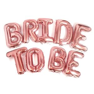 big bride to be balloons rose gold 16″ letters banner – bachelorette party decorations kit – hen party supplies and favors – bridal shower and hen party decorations set