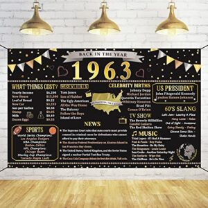 trgowaul 1963 birthday decorations women men, back in 1963 poster banner 60 birthday, 60 year ago 1963 birthday backdrop party supplies, vintage 1963 60th anniversary 1963 reunion decorations gifts