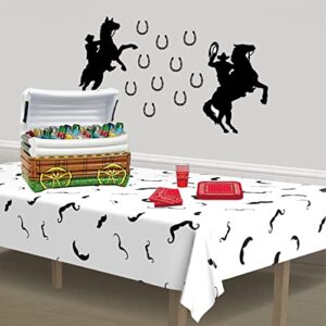 Beistle Moustache Tablecover, 54 by 108-Inch