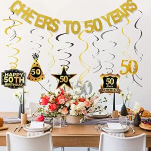 50th birthday decorations for men women cheers to 50 years birthday banner swirls set for 50 50th birthday party decorations