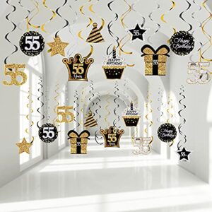 55th birthday party decorations hanging swirls ceiling decorations cards cutouts 55th birthday party shiny foil swirls decorations for 55 years old birthday ornaments party supplies