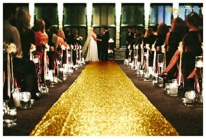 shinybeauty gold aisle runners 2ftx15ft carpet runner for party glitter runner for wedding aisle runner gold n105