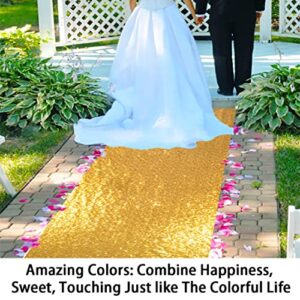 ShinyBeauty Gold Aisle Runners 2FTx15FT Carpet Runner for Party Glitter Runner for Wedding Aisle Runner Gold N105