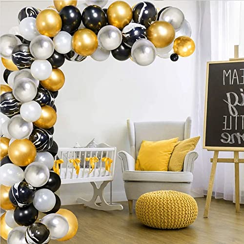 Metallic Chrom Silver Party Balloons 50 PCS 5 Inches Latex Balloons for Birthday arty (Sliver)