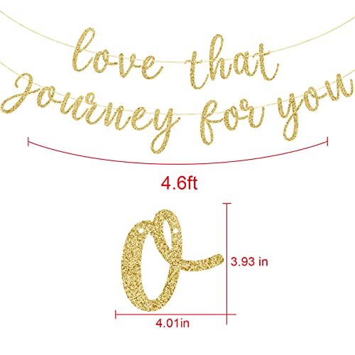 Love That Journey For You Banner, Birthday Bachelorette Wedding Party Decorations Supplies, Schitt Themed Anniversary Party Bunting Sign, Pre-strung, Photo Props, Gold Glitter