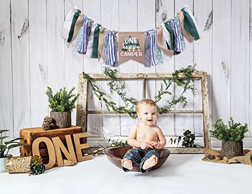 1st Birthday Banner - First Birthday High Chair Banner Happy Birthday Banner Highchair Party Decorations,Baby Birthday Photo Props(Forest)